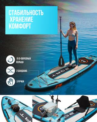 Надувная SUP-доска MYBOAT WIND RUNNER GREEN 10'6" 320х89х15см, PRO комплект