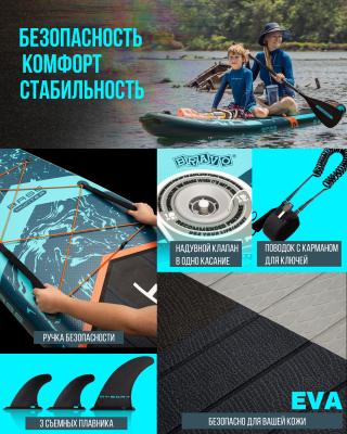 Надувная SUP-доска MYBOAT BASS HUNTER STD GREY 11' 351x89x15см