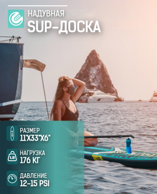 Надувная двухслойная SUP-доска E-SUP AZURE 11' 335-84-15 см