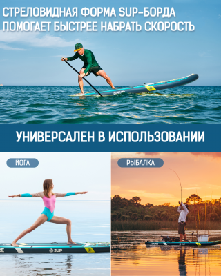 Надувная двухслойная SUP-доска E-SUP AZURE 11' 335-84-15 см