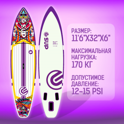 Надувная двухслойная SUP-доска E-SUP MOJITO A 11'6" 350-81-15 см