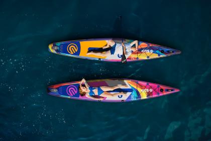 Надувная двухслойная SUP-доска E-SUP ENCOUNTER RAINBOW 12'6" 384-71-15 см