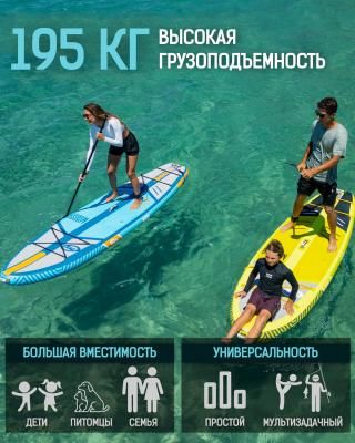 Надувная двухслойная SUP-доска MOUSA Full Eva BLUE 10'5"x35"x6" 320*88*15CM